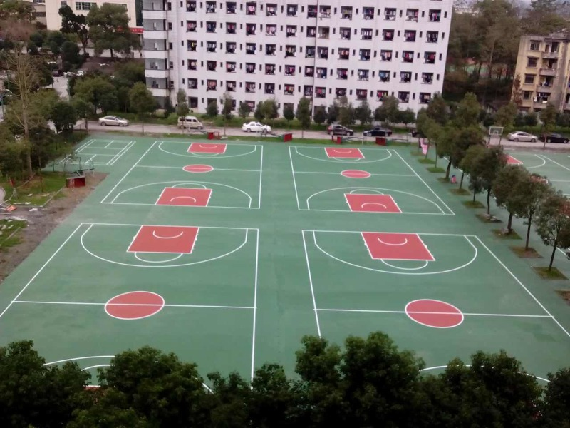丙烯酸球场材料的重庆西阳中学4500平方弹性项目竣工